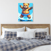 Wilde Beren Zomer Vintage Zwembad Canvas Afdruk (Insitu (Slaapkamer))