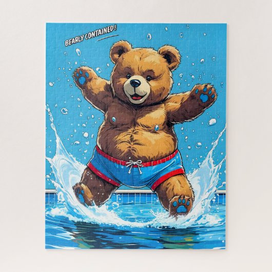 Wilde Beren Zomer Vintage Zwembad Legpuzzel (Verticaal)