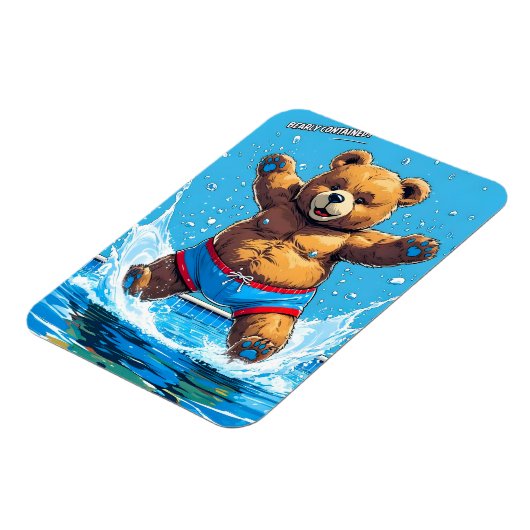 Wilde Beren Zomer Vintage Zwembad  Magneet (Linkerzijde)