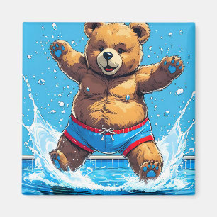 Wilde Beren Zomer Vintage Zwembad Magneet