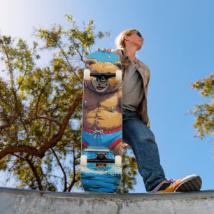 Wilde Beren Zomer Vintage Zwembad Persoonlijk Skateboard