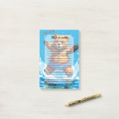 Wilde Beren Zomer Vintage Zwembad Post-it® Notes (Op bureau)