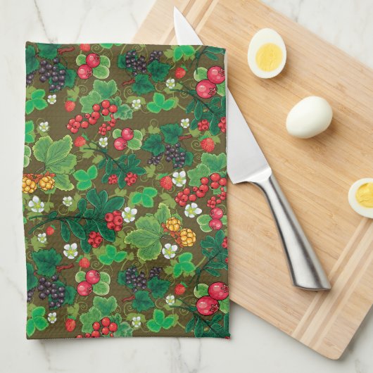 Wilde Bessen  Theedoek (Quarter Fold)