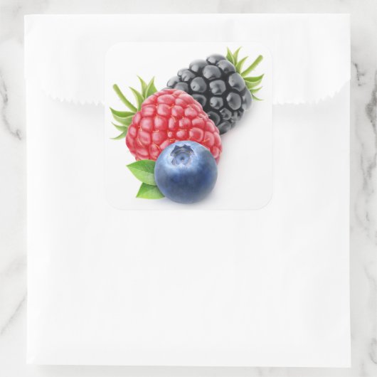 Wilde bessen vierkante sticker (Tas)