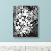 Wilde bessen zwart en wit canvas afdruk (Insitu (Houten vloer))