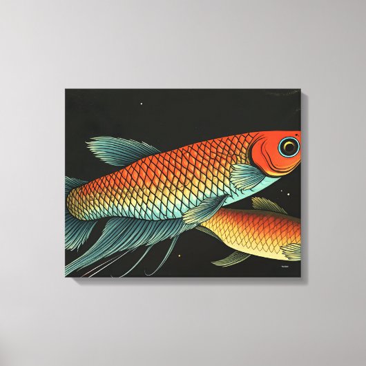 Wilde Betta paar Canvas Afdruk (Voorkant)