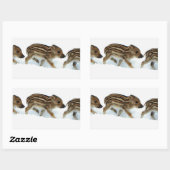 wilde biggen in de sneeuw , Duitsland Rechthoekige Sticker (Vel)