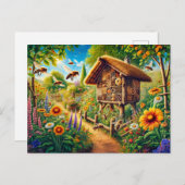 Wilde bijen in het Insect Hotel Briefkaart (Voorkant / Achterkant)
