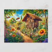 Wilde bijen in het Insect Hotel Briefkaart (Voorkant)