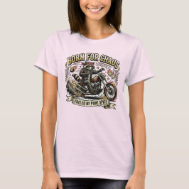 Wilde Biker Wasbeer Rebellie Avontuur T-shirt