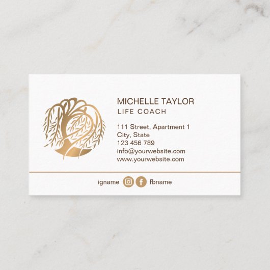 Wilde biokuikenboom, therapie, psycholoog B Visitekaartje (Achterkant)