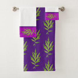 Wilde bladeren op een badkamer handdoek set
