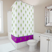 Wilde bladeren op een douchegordijn (In situ)