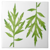 Wilde bladeren op een keramische Tegel (2) Tegeltje (Voorkant)