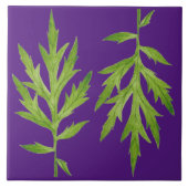 Wilde bladeren op een keramische Tegel Tegeltje (Voorkant)