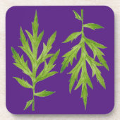 Wilde bladeren op een Onderzetter Set (1) (Voorkant)