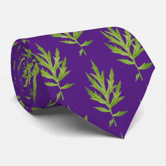 Wilde bladeren op een Stropdas (Opgerold)