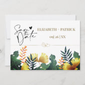 Wilde bladeren, save the date kaart (Voorkant)