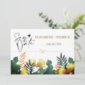 Wilde bladeren, save the date kaart (Staand voorkant)
