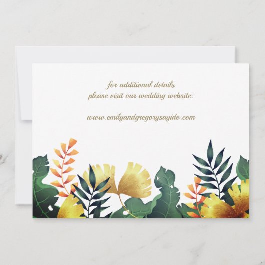 Wilde bladeren, save the date kaart (Achterkant)