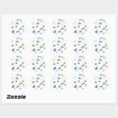 Wilde Blauwe Bes Ronde Sticker (Vel)