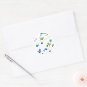 Wilde Blauwe Bes Ronde Sticker (Envelop)