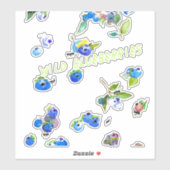 Wilde Blauwe Bes Sticker (Vel)