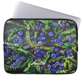 Wilde blauwe bessen laptop sleeve