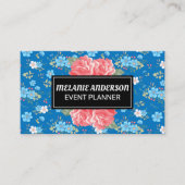 Wilde Blauwe Witte Bloemen Visitekaartje (Voorkant)