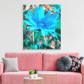 Wilde Blauwe Zonnebloem Afdruk Canvas (Insitu (Woonkamer))
