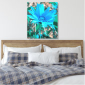 Wilde Blauwe Zonnebloem Afdruk Canvas (Insitu (Slaapkamer))