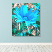 Wilde Blauwe Zonnebloem Afdruk Canvas (Insitu (Houten vloer))