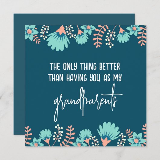 Wilde Blauwe Zwangerschap Bekend aan grootouders Aankondiging (Voorkant / Achterkant)