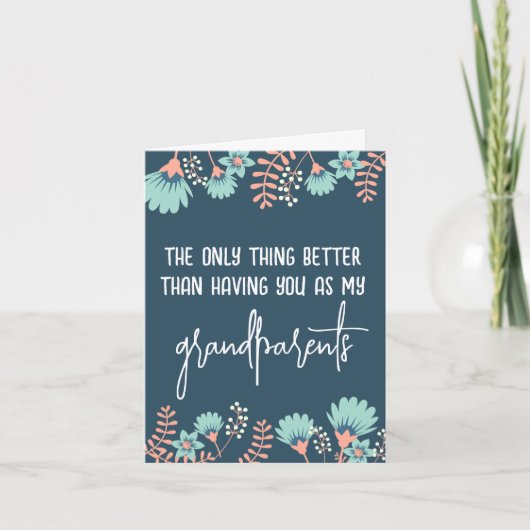 Wilde Blauwe Zwangerschap Bekend aan grootouders Aankondiging (Voorkant)