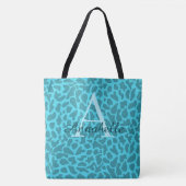Wilde blauwgroen monogram tote bag (Voorkant)