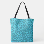 Wilde blauwgroen monogram tote bag (Achterkant)