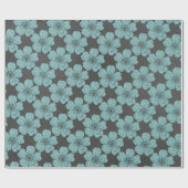 Wilde Blauwgroen Rozen Chalkboard Cadeaupapier (Vlak)