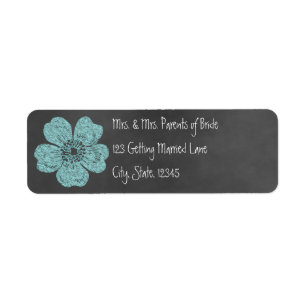 Wilde Blauwgroen Rozen Chalkboard-etiket Etiket