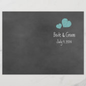 Wilde Blauwgroen Rozen Chalkboard Folded Wedding P (Voorkant)