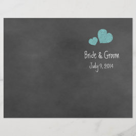 Wilde Blauwgroen Rozen Chalkboard Folded Wedding P