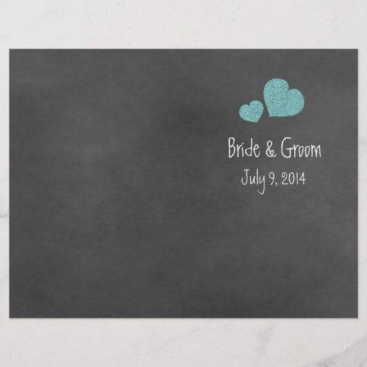 Wilde Blauwgroen Rozen Chalkboard Folded Wedding P (Voorkant)