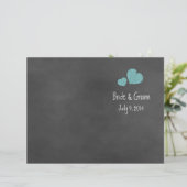 Wilde Blauwgroen Rozen Chalkboard Folded Wedding P (Staand voorkant)