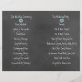 Wilde Blauwgroen Rozen Chalkboard Folded Wedding P (Achterkant)