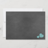 Wilde Blauwgroen Rozen Chalkboard Wedding Uitnodig Kaart (Achterkant)