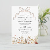 Wilde bloei boog moderne bruiloft uitnodiging (Staand voorkant)