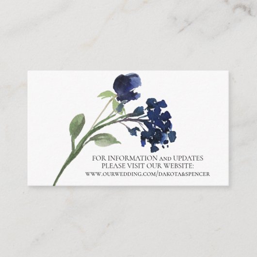 wilde bloei | Classic Blue Bohemian Flowers Websit Informatiekaartje (Voorkant)