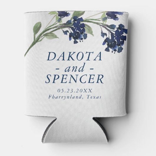 wilde bloei | Classic Blue Bohemian Save the Date Blikjeskoeler (Voorkant)