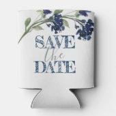 wilde bloei | Classic Blue Bohemian Save the Date Blikjeskoeler (Achterkant)
