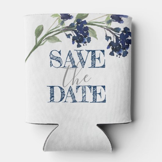 wilde bloei | Classic Blue Bohemian Save the Date Blikjeskoeler (Achterkant)