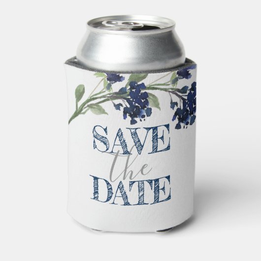 wilde bloei | Classic Blue Bohemian Save the Date Blikjeskoeler (Blikje Achterkant)